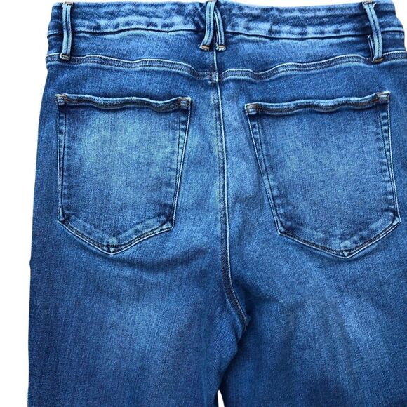 Good American Size 15 34x25 Good Legs Cropped Mini Boot Cut Stretch Blue Jeans - Picture 5 of 8